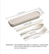 M&F 4 Pack Portable Utensils Set with Case, Wheat Straw Cutlery Set, Reusable Flatware Set Travel, Fork Spoon Cutter for Kids Adults Outdoor Offic...