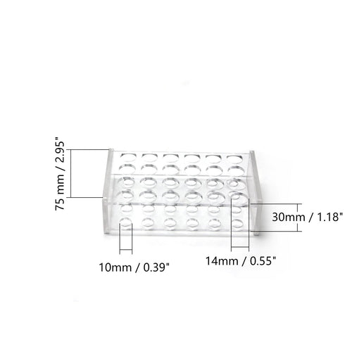 Othmro 1Pcs Test Tube Rack Holder, 14mm 24Well Centrifuge Tube Holder, Rectangular Plastic Stand Bracket Rack Test Tube Rack for Labortory Holder ...