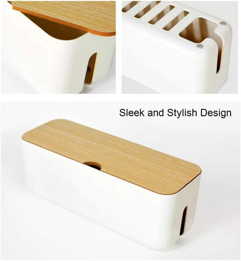 Cable Management Box| Power Stripe Organizer|Cord Organizer Box| Hide and Conceal Power Strips and Electrical Cords from TVs, Computers, and Desks...