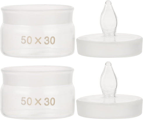 iplusmile 2pcs Weighing Bottle Clear Glass Specific Gravity Bottles with Lid Laboratory Equipment Laboratory Supplies 50 30mm...