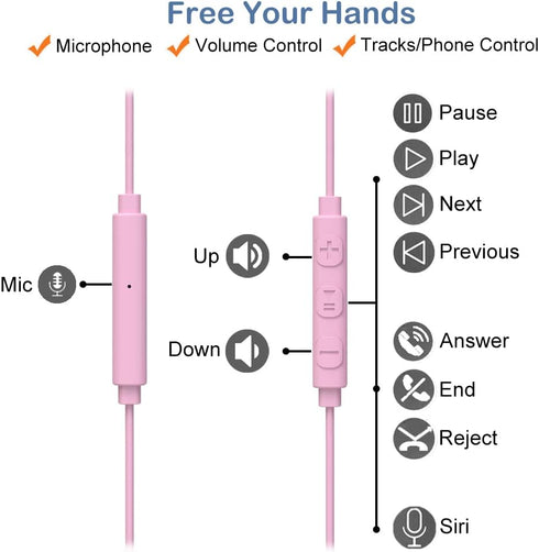 Sport Headphones Wired Over Ear in-Ear Earbuds for Kids Women Small Ears Comfortable, Earhook Earphones for Running Gym Workout, Wrap Around Ear B...