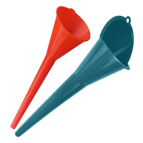 Multi-Function Plastic Long Neck Oil Funnel - for All Automotive Oils Lubricants Engine Oils Water Diesel Fuel Kerosene and Other Liquids (1 Blue ...