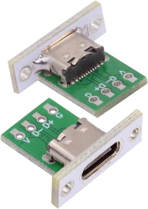 NFHK DIY OEM 5pcs/Set Type C Female Socket Connector Panel Mount Type with PC Board 24pin USB 2.0 Pinout...