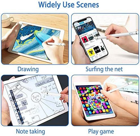 Active Stylus Compatible with Apple,Stylus Pens for Touch Screens,Magnetism Cover Cap, Universal for Android/iOS and Other Touch Screens(White)...