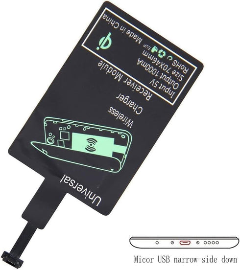 Universal Micro-USB Type A Qi Wireless Charging Receiver Patch Module Chip for Android - Fast Speed & Slim Wireless Charger Receiver - Wireless Ch...