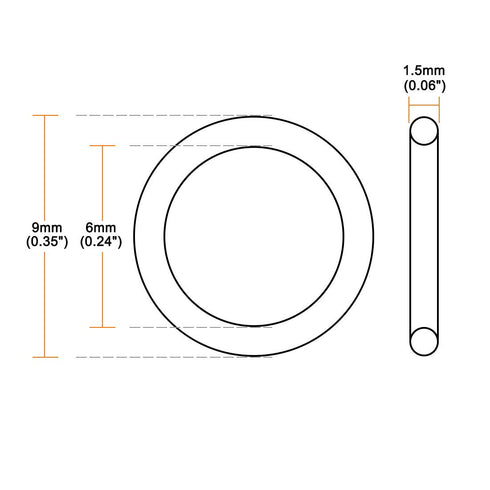 uxcell Silicone O-Rings, 9mm OD 6mm ID 1.5mm Width VMQ Seal Gasket for Compressor Valves Pipe Repair, White, Pack of 10...