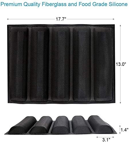 Silicone Bread Mold 5 Loaf Baking Mould Flexible Reusable Forms Shapes Non Stick Perforated...