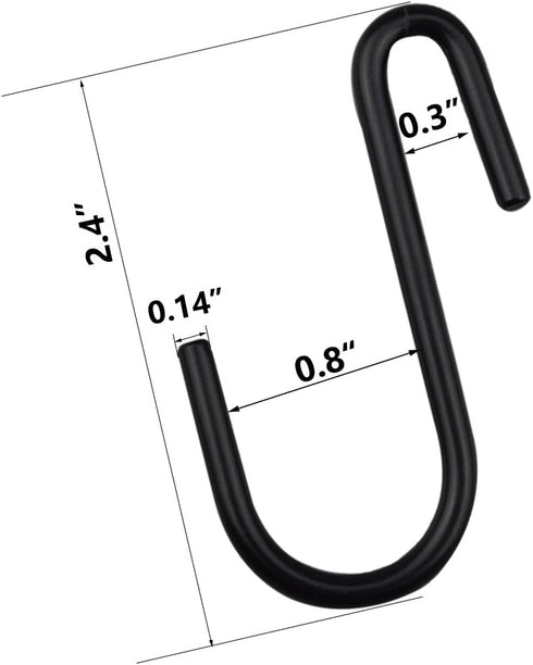 Gutapo 24 Pack Black S Shaped Hooks Small Hanging Hangers for Bathroom Bedroom Office Kitchen Garden...