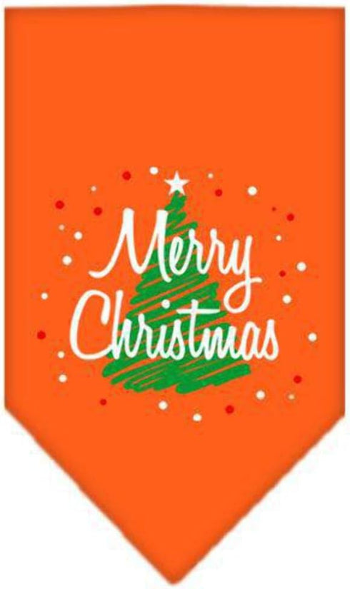 Mirage Pet Products Scribble Merry Christmas Screen Print Bandana for Pets, Small, Yellow...