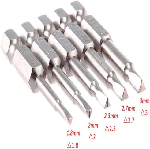 5 Pcs 50mm 1/4 Hex Shank Magnetic Triangle Head Screwdriver Bit Set S2 Steel Screwdriver Bits Triangle Drill Bit...