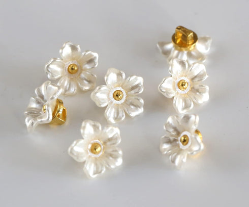 Flower Buttons for Sewing Plastic Craft Button 13mm(0.52 inch) Pearl Color Pack of 30pcs...