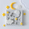 1Pc Star Moon Clouds Shaped Silicone Fondant Molds, Candy Chocolate Molds for DIY Cake Fondant Cookie Cloud Fondant Mold Moon For Candy Baking Sug...