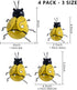 OBTANIM 4 Pack Cute Metal Bee Garden Wall Art Decorative Yard Hanging Decorations Outdoor Lawn Wall Sculptures...