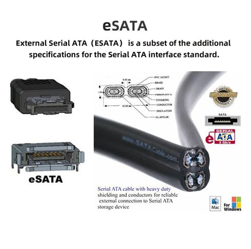 chenyang PS3 Hard Disk SATA 7Pin Male to ESATA 7Pin Female Extender Extension Cable 50cm...