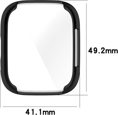 Compatible with Redmi Watch 3/3 lite SmartWatch Protective Case TPU All-Inclusive Compatible with Redmi Watch 3 Active, Watch Accessiores(Black)...
