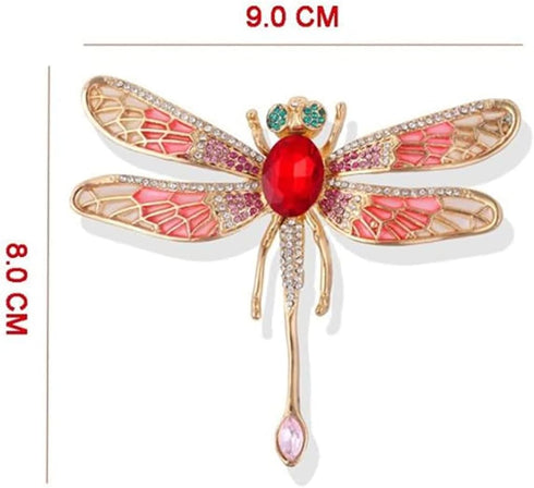 Crystal Vintage Dragonfly Enamel Brooch for Women Insect Brooch Pin Fashion Dress Coat Accessories Cute Jewelry...
