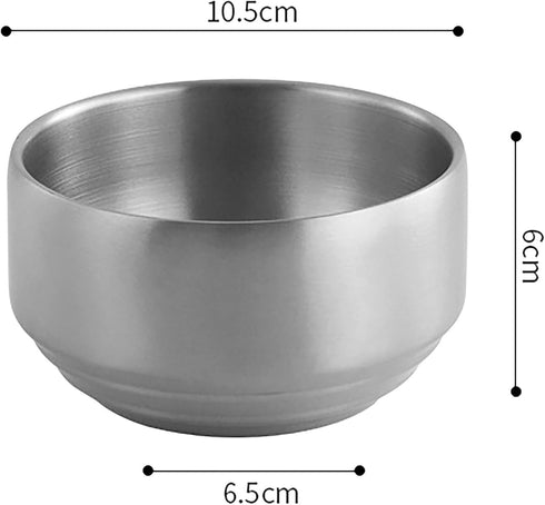 YIKANGHENG Thickened 304 Stainless Steel Bowl, 300Ml Food Grade Bowl for Soup, Rice, Salad, Cereal, Breakfast, Dinner, Serving and Oatmeal at Home...