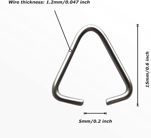 150pcs Triangle Open Jump Rings, 15mm Iron Pinch Clip Bail Hang Drops, Pinch Bails Connectors for Decoration Jewelry Findings DIY Craft Accessorie...