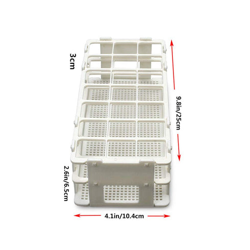 3 Packs Plastic Test Tube Rack, 21 Holes Lab Test Tube Rack Holder for 30mm Test Tubes, White, Detachable (21 Holes)...
