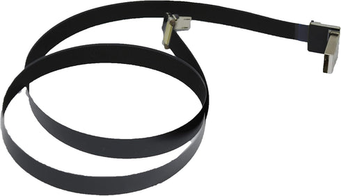 Long Flat Slim Thin Ribbon FPC Micro USB Male 90 Degree Angled up to Standard USB A Male 90 Degree Angled for sync and Charging Black (80CM Micro ...