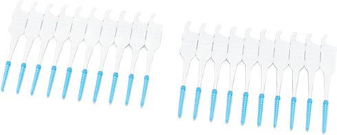 200 Pcs Flossers,Dental Floss Bad Breath Remover Brush Plaque Removal Silicone Safely Portable with Carrying Case (Blue)...