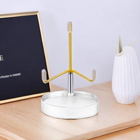 2 Pcs Acrylic Easel Stand Plate Display Stand with Adjustable Metal Arm Round Easel Display Stands for Crystals Fossil Minerals Gemstones(2.75x2.7...