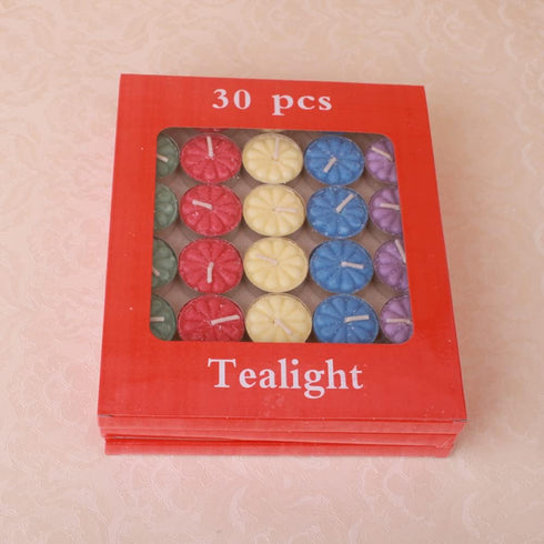 Tealight Candles,30 Pieces Handmade Delicate Flower Candles,Mini Candle Discs for Weddings,Anniversaries,Birthdays,Home Decoration,Spa,Relaxation...