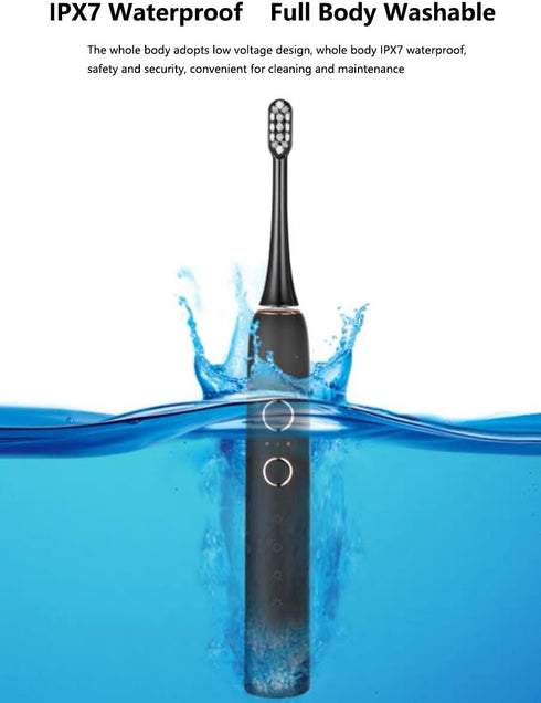 Sonic Electric Toothbrush with 4 Brush Heads,IPX7 Waterproof 4 Modes Electric Power Toothbrush for Adults,3 Intensity Levels,Sonicare Toothbrush w...