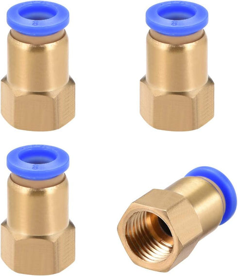 uxcell Push to Connect Tube Fitting Adapter 8mm Tube OD x G1/4 Female Straight Pneumatic Connecter Connect Pipe Fitting 4pcs...