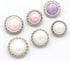 5Pcs Metal Resin Buttons Pearl Embellishment Crystal Upholstery Buttons for Jewelry Making Wedding DIY(Pink,22mm)...