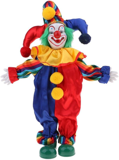 38cm Lovely Smiling Porcelain Clown Doll for Kids Birthday Gifts Halloween Christmas Table Decoration #1...