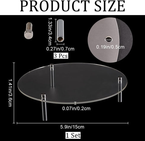 CRASPIRE Cake Stands for Dessert Table Acrylic Clear Cupcake Display Holder Plate Shelf Round Food Organizer Serving Pizza Figures Party Platter C...