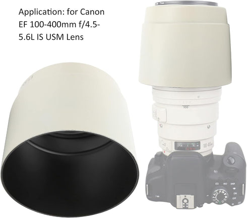 Zyyini Lens Hood, ET-83C ABS White Reversible Camera Lens Shade Digital SLR Camera Lens Sun Shade,for EF 100-400mm f/4.5-5.6L is USM Lens...