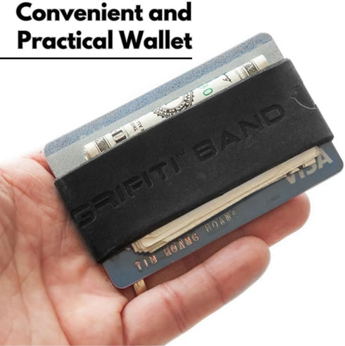 GRIFITI Band Joes Landscape Front Wide Pocket Wallet Slim Colorful Rubber Silicone Grip Card Cash Strap Strong Money Holder...