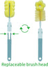 Baby Bottle Brush - 4 in 1 Bottle Scrubber Cleaner Brushes Set, Sponge Milk Water Brush Kit, includes Baby Bottle Cleaner Brush, Nipple Brush & St...