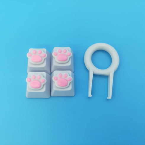 4 Pack Custom OEM R4 Keycaps PBT Mechanical Keyboard Keycaps Cute Cat Paw Key Cap Kawaii Gaming Keycaps for Mechanical Keyboard with Keycap Puller...