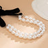 Baroque Pearl Bowknot Choker Necklace Boho Half Pearl Beaded Collar Neck Chain Black Bow Tie Long Ribbon Neck Tie Vintage Bridal Party Neck Jewelr...