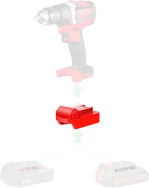 Adapter for Milwaukee M18 Tools - Compatible with Porter Cable PCC680 and Black & Decker LBXR20 20V MAX (Not Older 18V) Batteries for Power Supply...