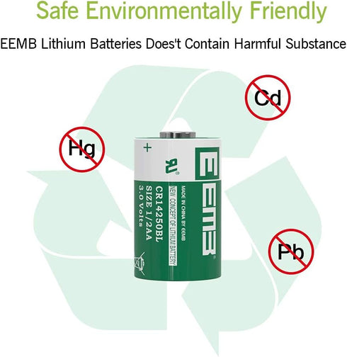 EEMB CR 1/2 AA Series Lithium 3 V 900 mAh Cylindrical Battery CR14250BL 14250SE Non-Rechargeable for Scuba Diving Electronics Specialized Laborato...