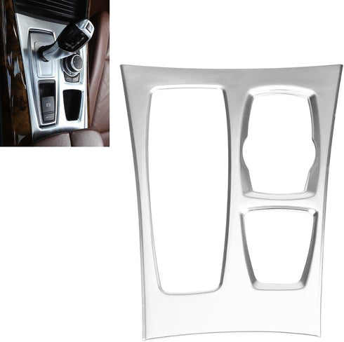 Acouto Gear Shift Box Panel Cover Trim for X5 E70 2010-2013 for X6 E71 2008-2014 Electroplating Center Console Gear Shift Box Panel Frame Cover Ca...