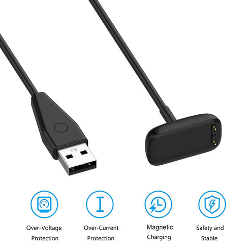 Charger for Fitbit Charge 5 / Charge 6, USB Charging Cable with Reset Button for Charge 5 & Luxe (2-Pack, 3.3ft & 1.6ft) (with Reset Button)...
