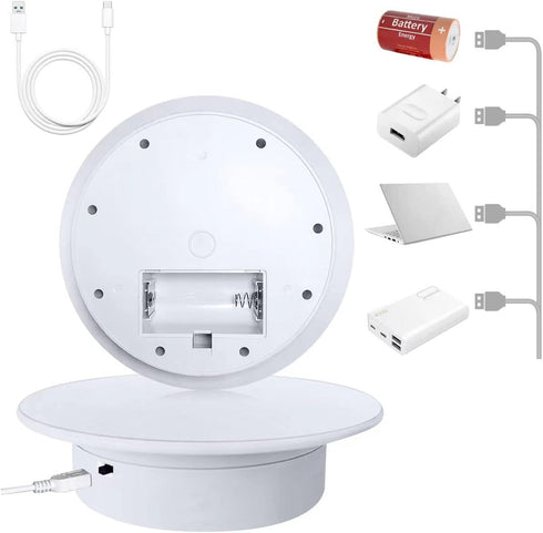 Display 360 Degree Electric Turntable,for Small Product Display, 7.87in Diameter product photography turntable...