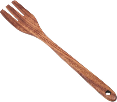 Cabilock Wooden Forks Long Handle Reusable Wooden Fork: Japanese Style Wood Salad Dinner Fork Handmade Kitchen Utensil Tableware Dinnerware for Ho...