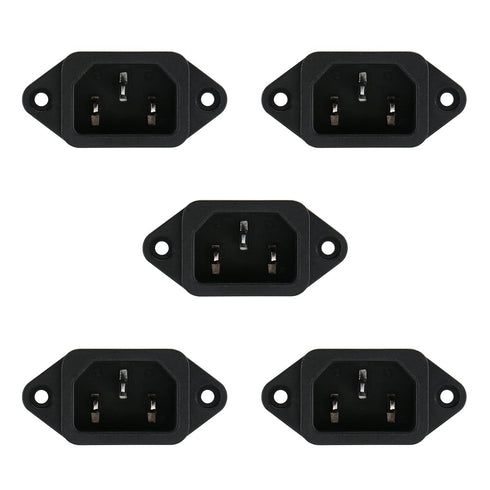 Baomain 3P IEC 320 C14 Male Plug Panel Power Inlet Sockets Connectors AS-05 AC 250V 10A (5PCS)...