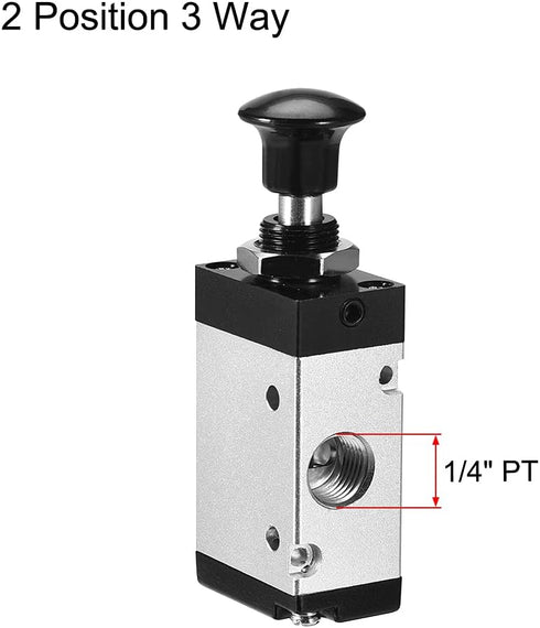 uxcell 2 Position 3 Way Pneumatic 1/4" PT,Manual Hand Pull Push Solenoid Valve,Pneumatic Air Hand Lever Operated Valve...