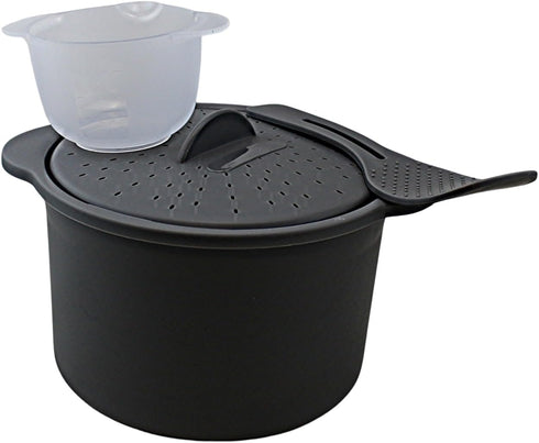 Dependable Industries Inc. Essentials Multi Use Microwave Rice and Grain Cooker Vegetable Steamer with Mixing Serving Paddle and Measuring Cup BPA...