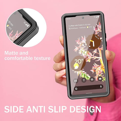 Google Pixel 6a Case Waterproof IP68 Certified Dustproof Shockproof Built-in Screen Protector Full Body Case for Pixel 6a 2022 Black......