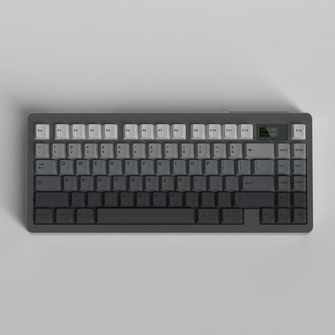 PBT Grey Gradient Keycaps, Keycaps 75 Percent, 125 Keys Cherry Profile Heat Sublimation Custom Keycap Set for Mx Cherry Mechanical Keyboard 61/64/...