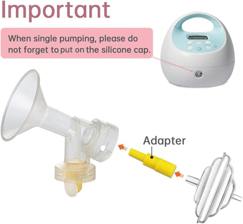 PumpMom Backflow Adapter for Spectra S1 S2 Pump to Use Most Medela Flanges and Bottles, Connects Between Medela Breastshield and Spectra Backflow ...