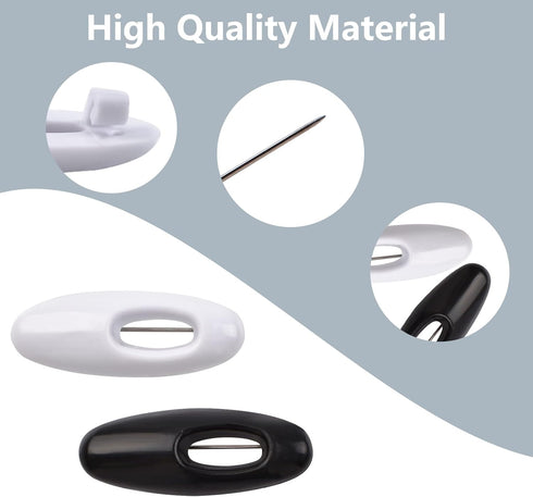 WANDIC Safety Pins, 50 Pcs Black and White Plastic Cover Pins Scarf Safety Pins, Hijab Sari Pins, Brooch Pins, Safety Locking Adult Clothes Diaper...